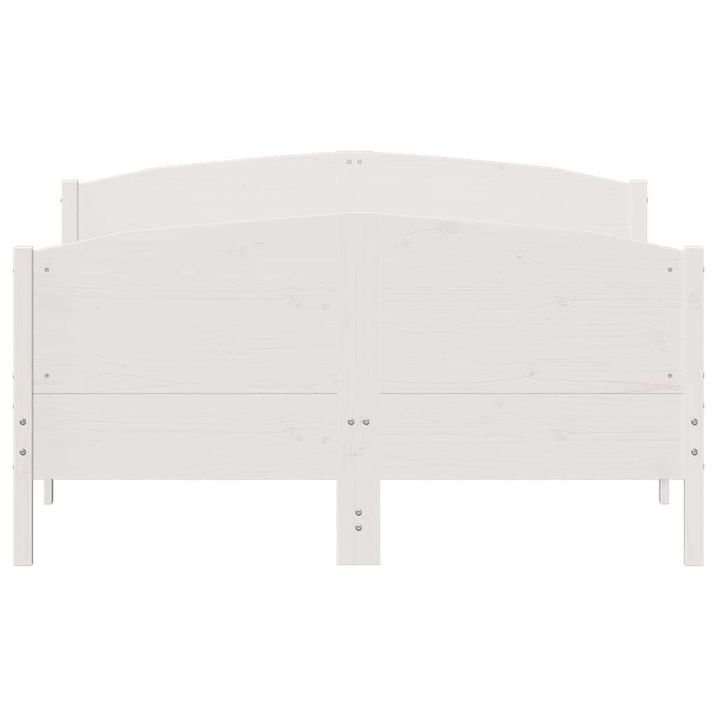 Cadre de lit sans matelas blanc 140x200 cm bois de pin massif - XIOS