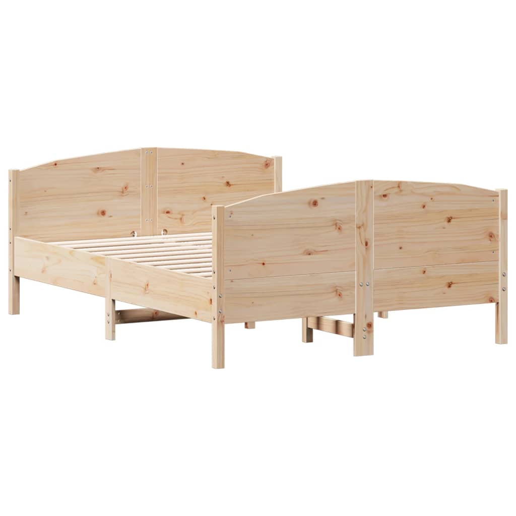 Cadre de lit sans matelas 140x190 cm bois de pin massif - XIOS
