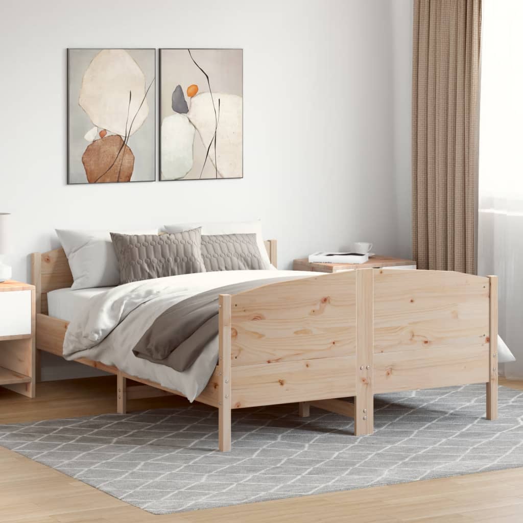 Cadre de lit sans matelas 140x190 cm bois de pin massif - XIOS