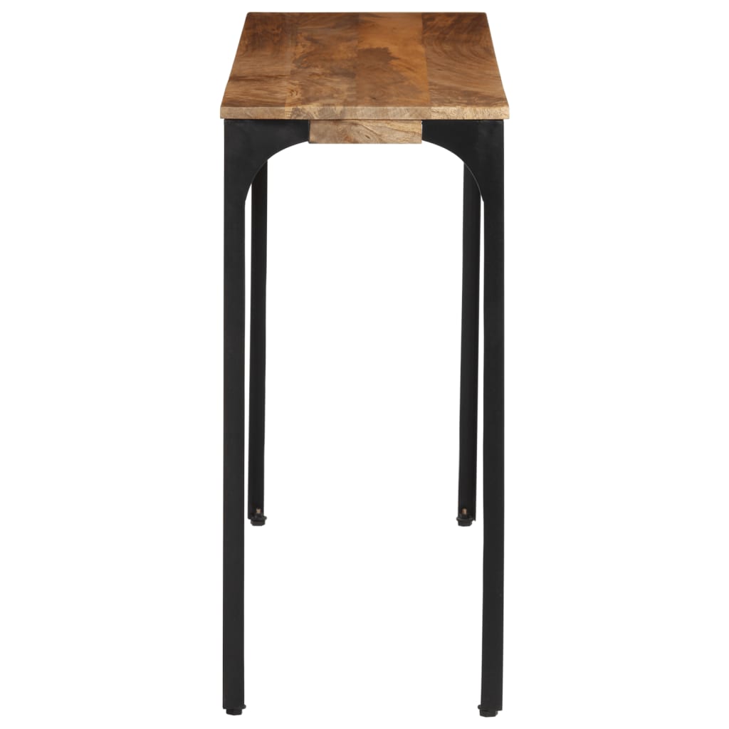 Table console marron 110x35x76cm bois massif de manguier et fer - XIOS