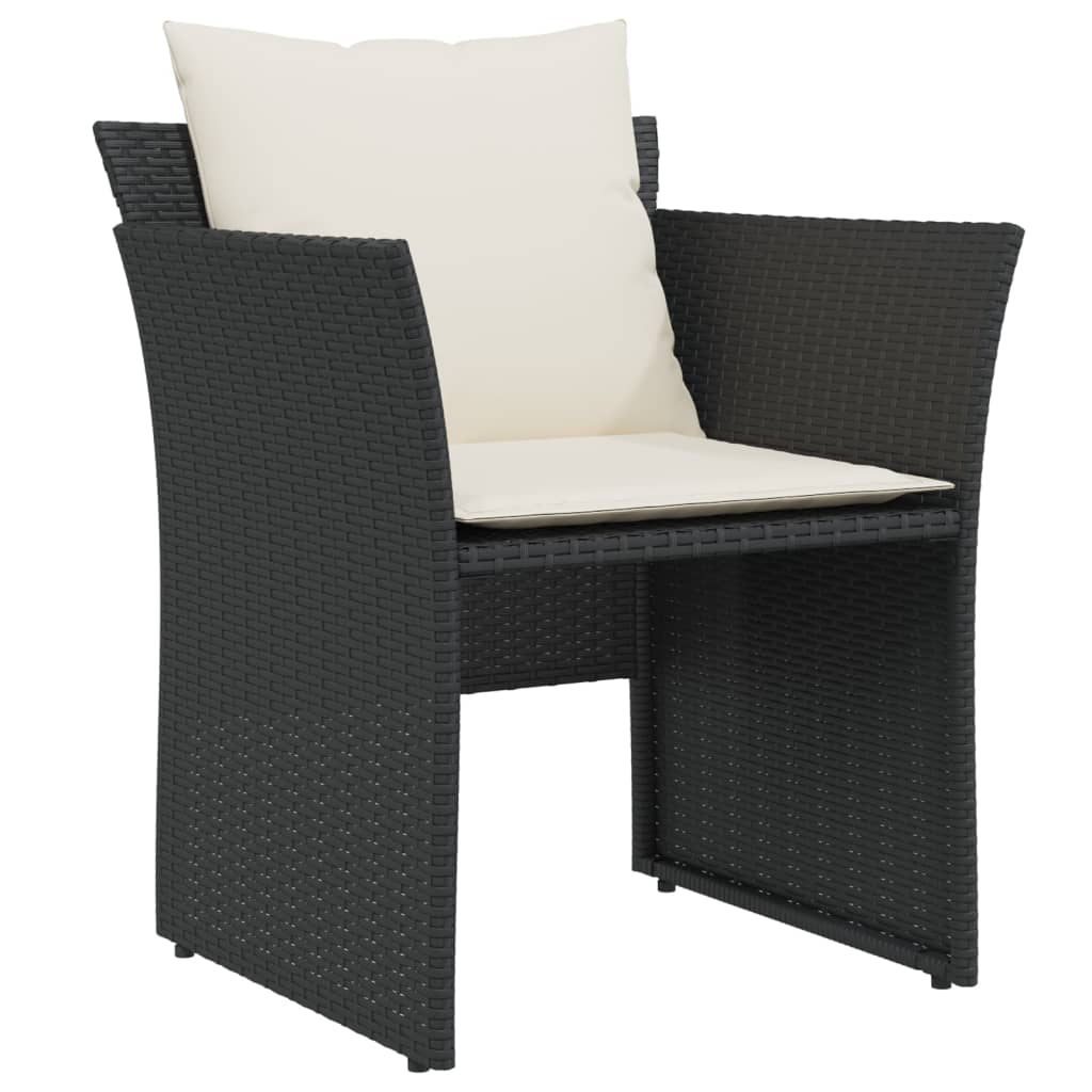 Chaise de jardin avec tabouret noir résine tressée - XIOS