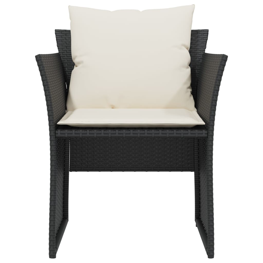 Chaise de jardin avec tabouret noir résine tressée - XIOS