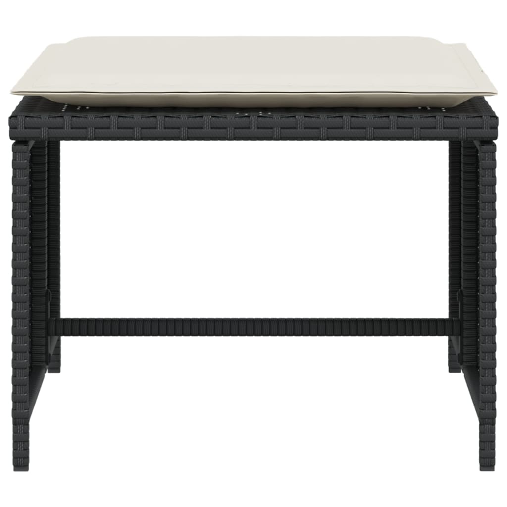 Chaise de jardin avec tabouret noir résine tressée - XIOS