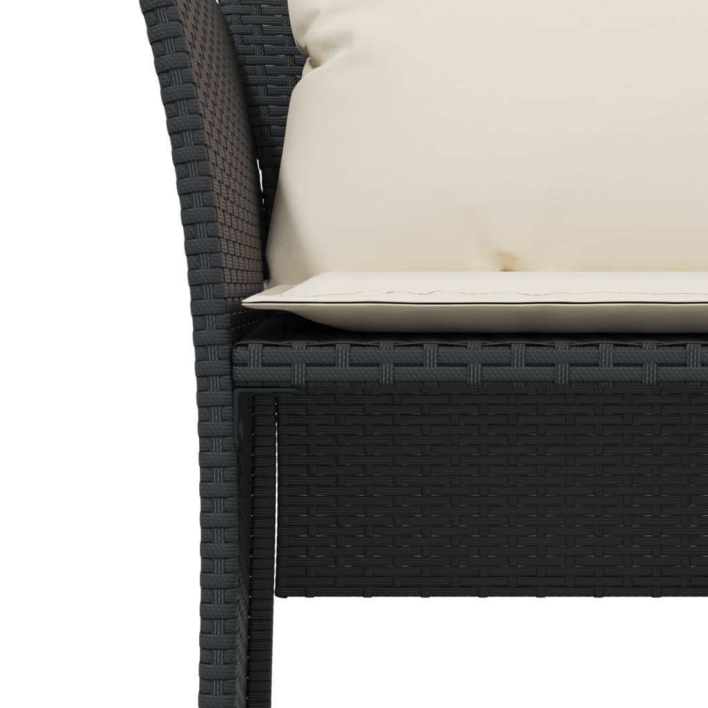 Chaise de jardin avec tabouret noir résine tressée - XIOS