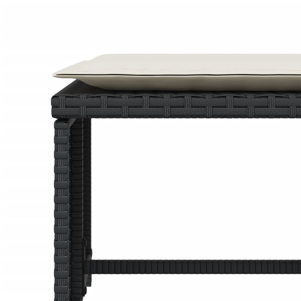 Chaise de jardin avec tabouret noir résine tressée - XIOS