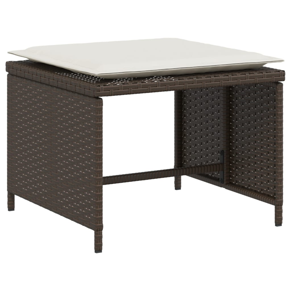 Chaise de jardin avec tabouret marron résine tressée - XIOS
