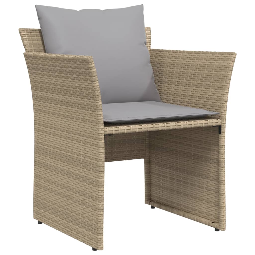 Chaise de jardin avec tabouret beige résine tressée - XIOS