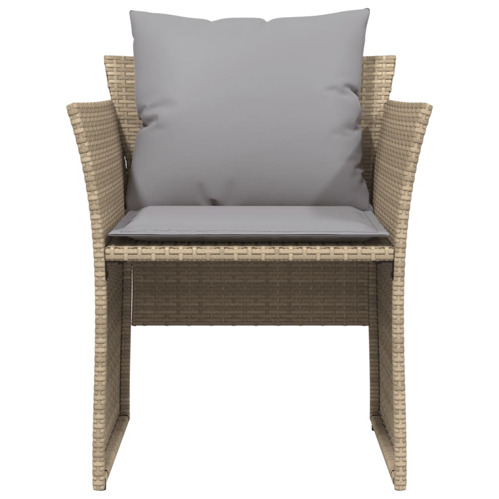 Chaise de jardin avec tabouret beige résine tressée - XIOS