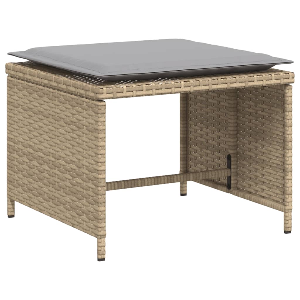 Chaise de jardin avec tabouret beige résine tressée - XIOS