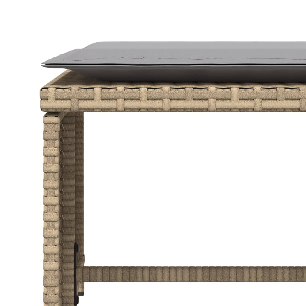 Chaise de jardin avec tabouret beige résine tressée - XIOS