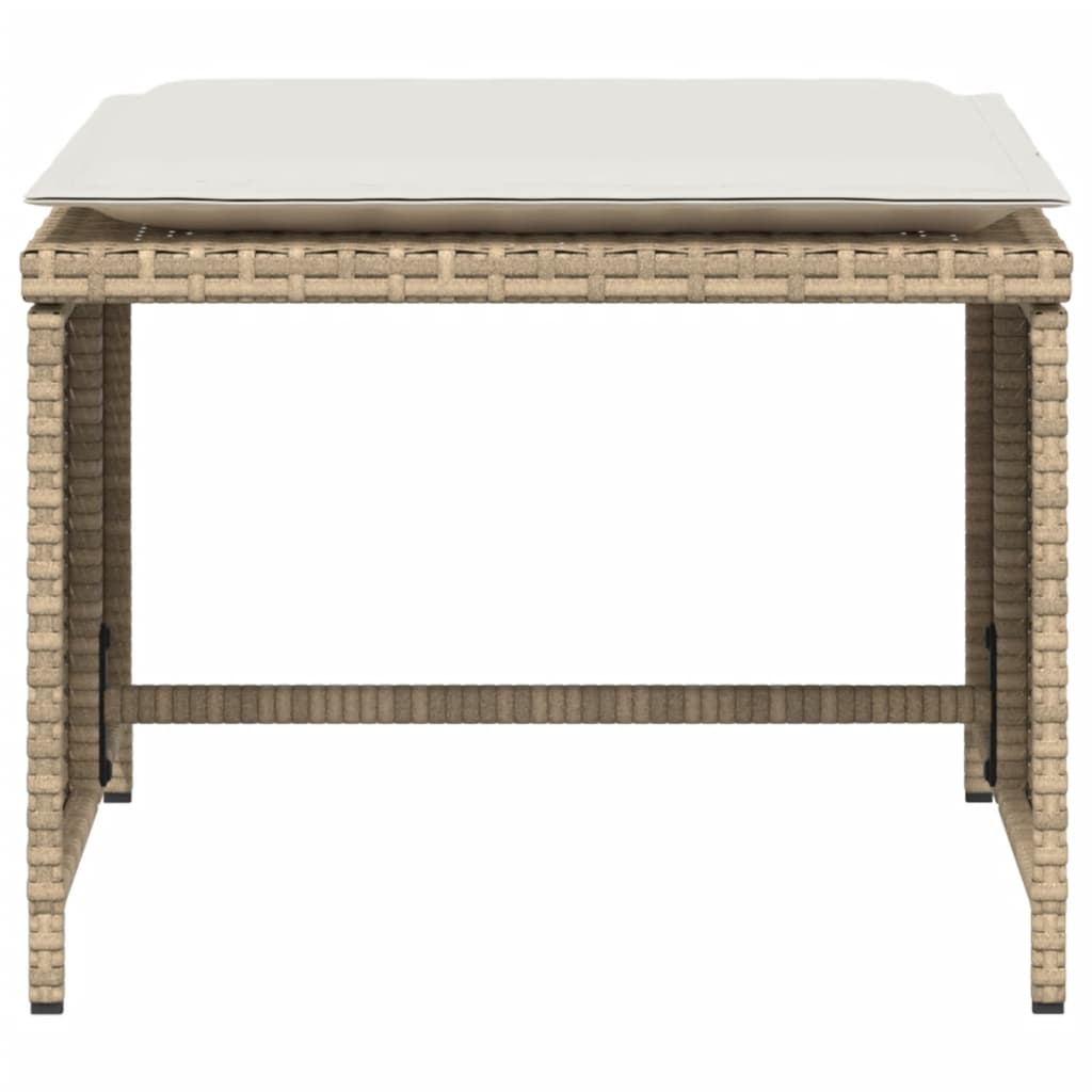 Chaise de jardin avec tabouret beige résine tressée - XIOS