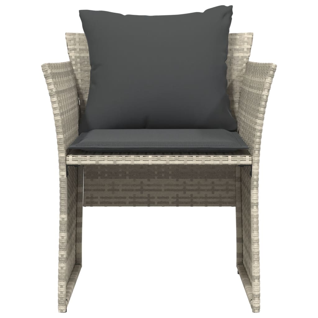 Chaise de jardin avec tabouret gris clair résine tressée - XIOS
