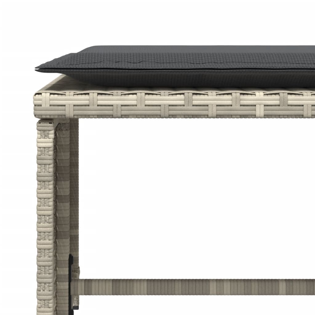 Chaise de jardin avec tabouret gris clair résine tressée - XIOS