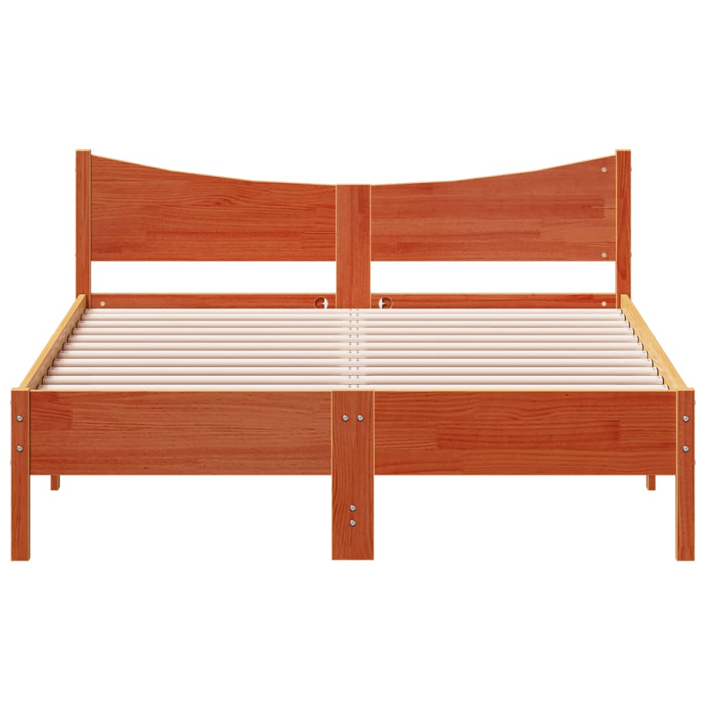 Cadre de lit sans matelas cire marron 120x200cm bois pin massif - XIOS