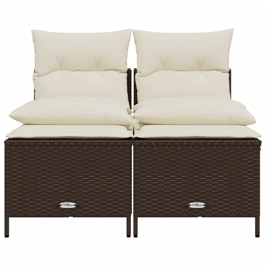 Salon de jardin 4 pcs avec coussins marron résine tressée - XIOS