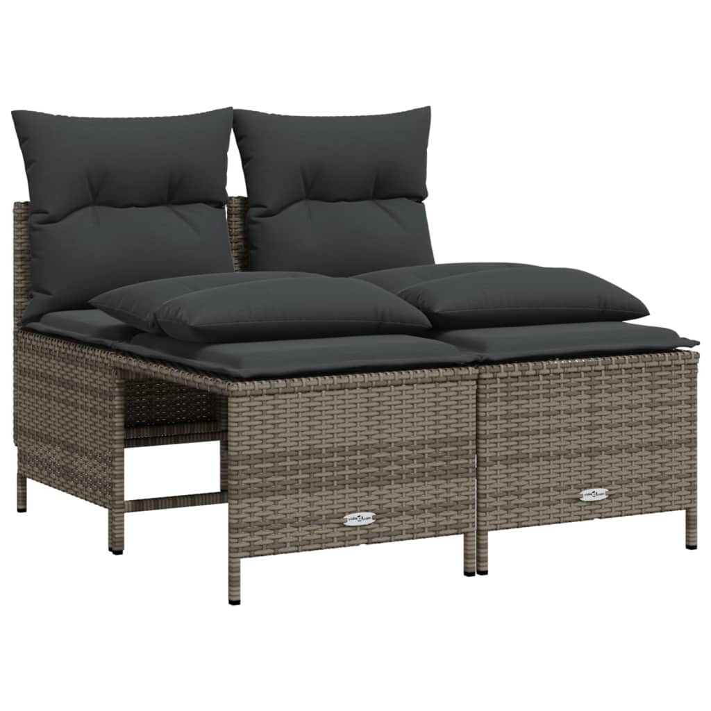 Salon de jardin 4 pcs avec coussins gris résine tressée - XIOS