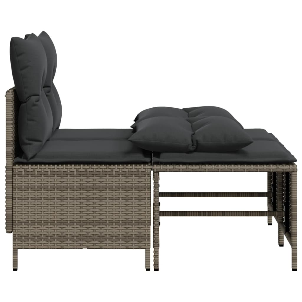 Salon de jardin 4 pcs avec coussins gris résine tressée - XIOS