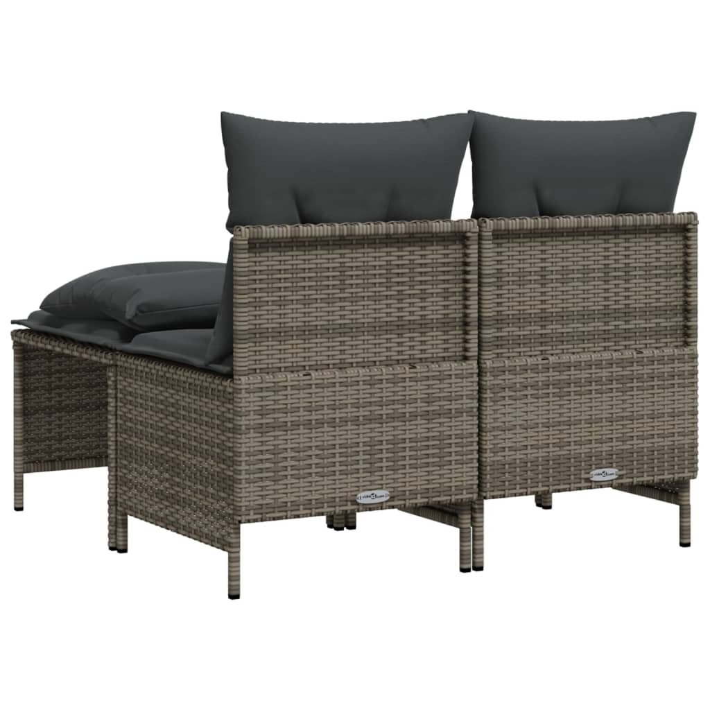 Salon de jardin 4 pcs avec coussins gris résine tressée - XIOS