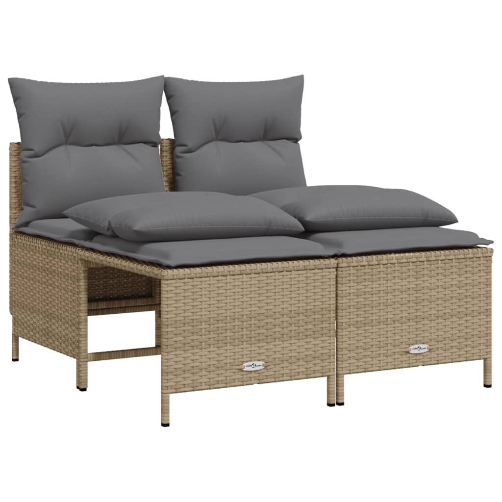 Salon de jardin avec coussins 4 pcs beige résine tressée - XIOS