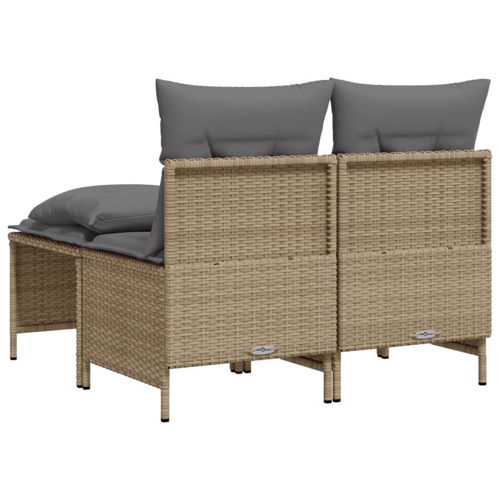 Salon de jardin avec coussins 4 pcs beige résine tressée - XIOS