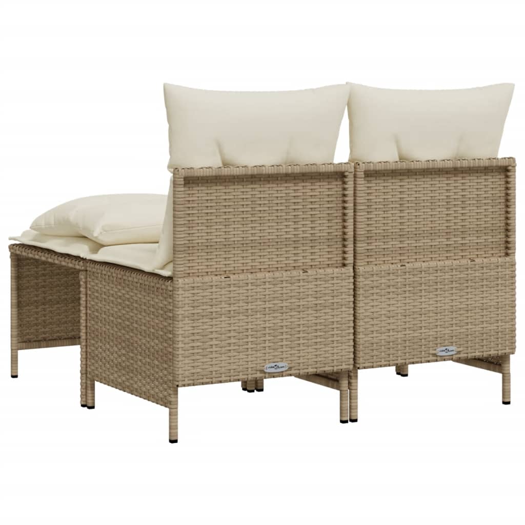 Salon de jardin avec coussins 4 pcs beige résine tressée - XIOS