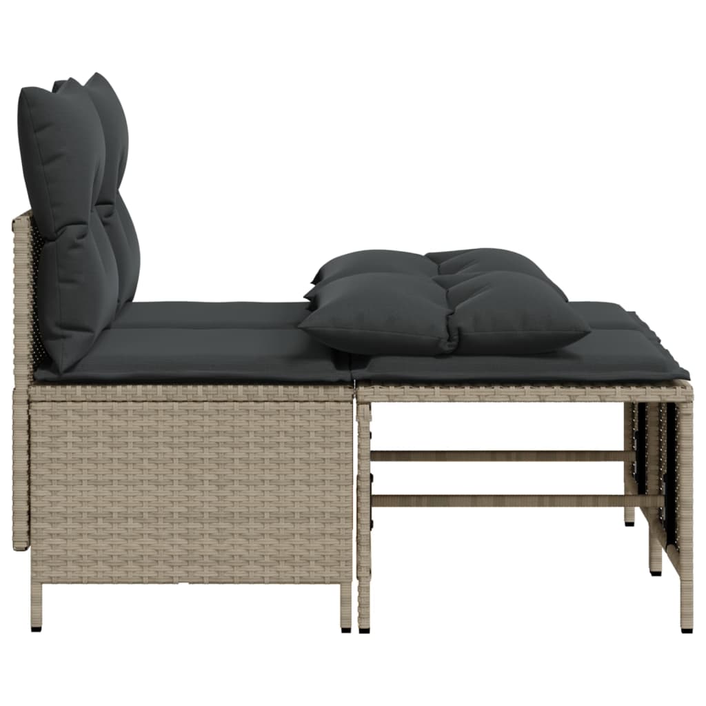 Salon de jardin 4 pcs avec coussins gris clair résine tressée - XIOS