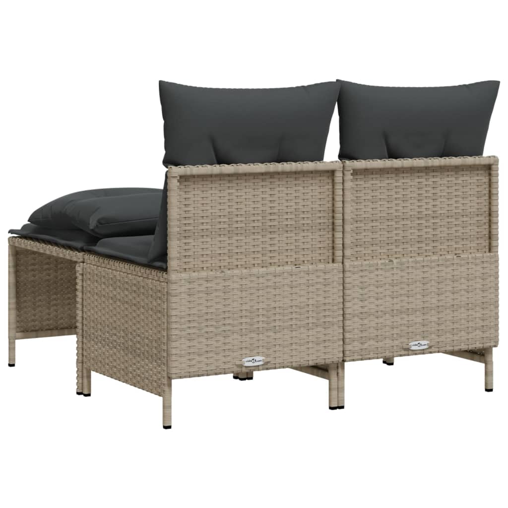 Salon de jardin 4 pcs avec coussins gris clair résine tressée - XIOS