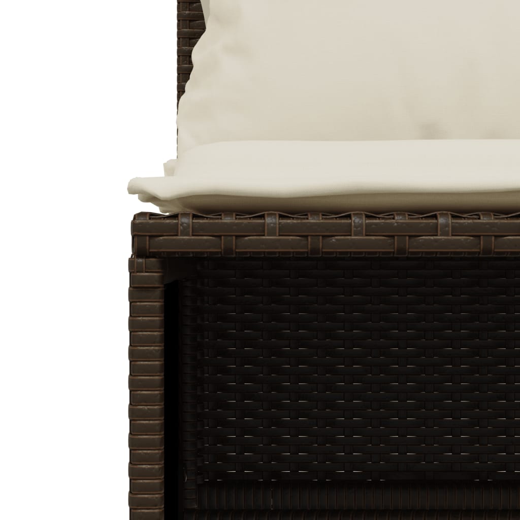 Salon de jardin 4 pcs avec coussins marron résine tressée - XIOS
