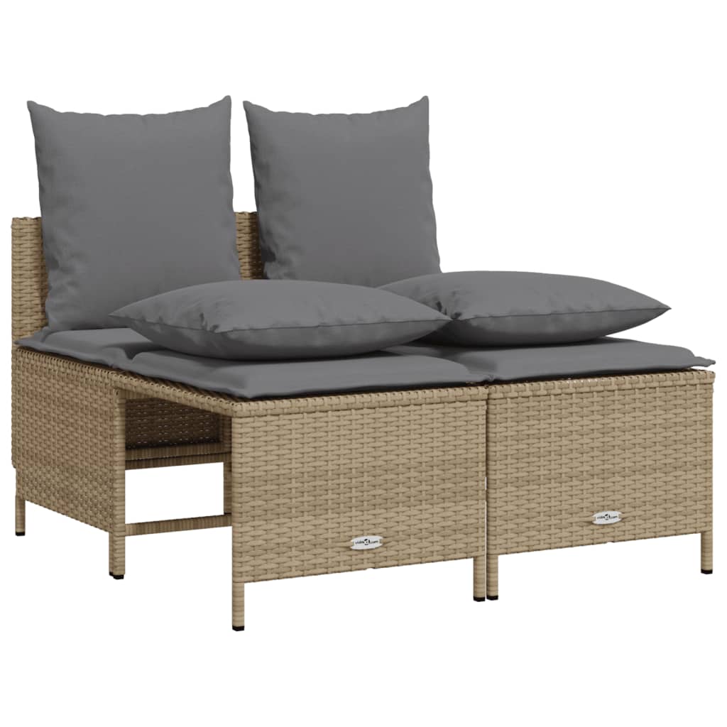 Salon de jardin avec coussins 4 pcs beige résine tressée - XIOS