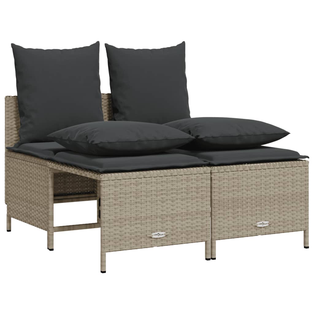 Salon de jardin 4 pcs avec coussins gris clair résine tressée - XIOS