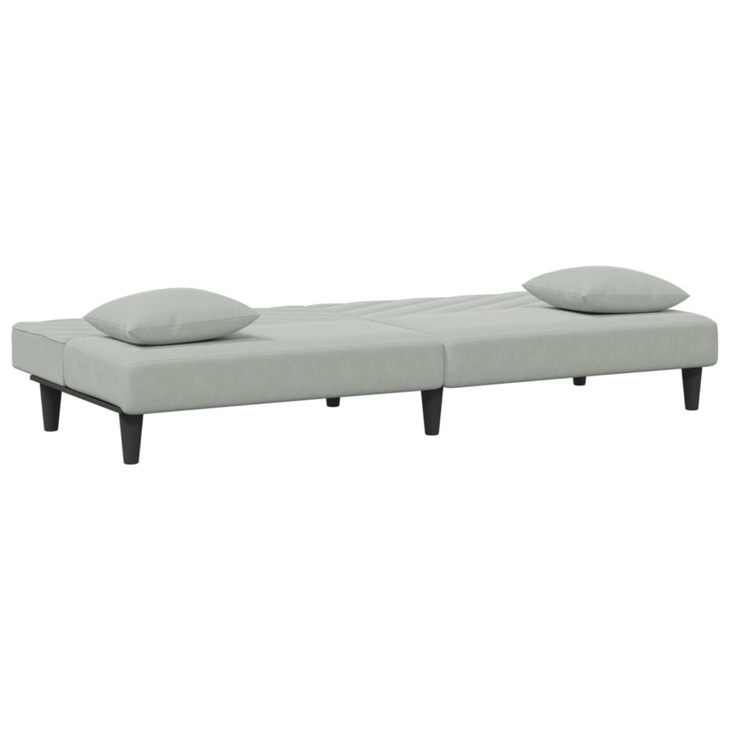 Ensemble de canapés 2 pcs avec coussins gris clair velours - XIOS