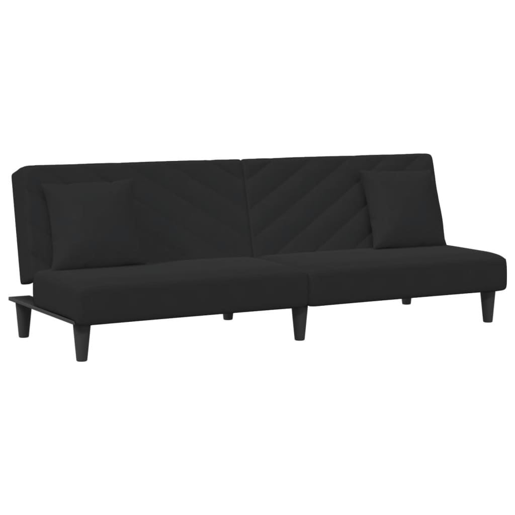 Ensemble de canapés 2 pcs avec coussins noir velours - XIOS