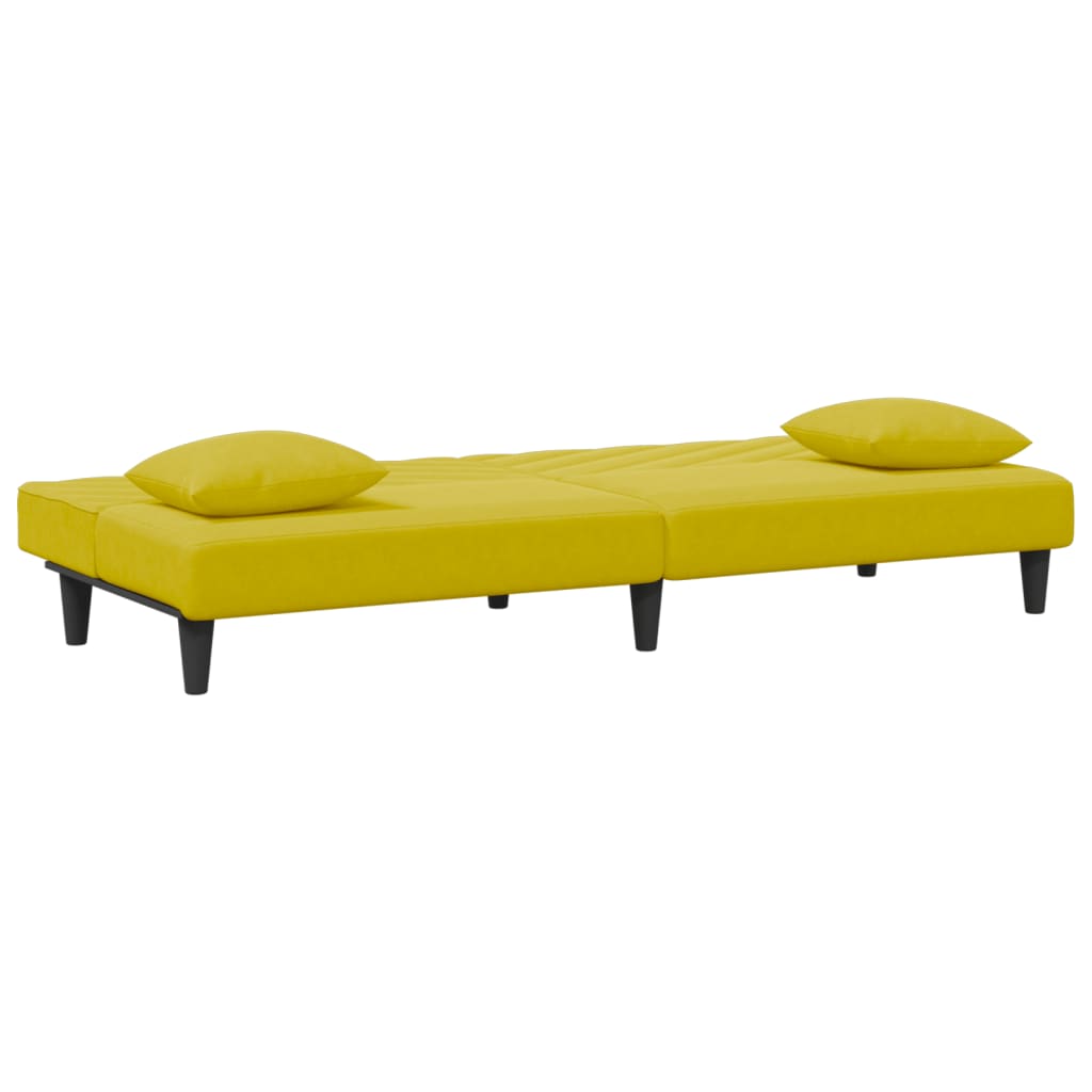 Ensemble de canapés 2 pcs avec coussins jaune velours - XIOS