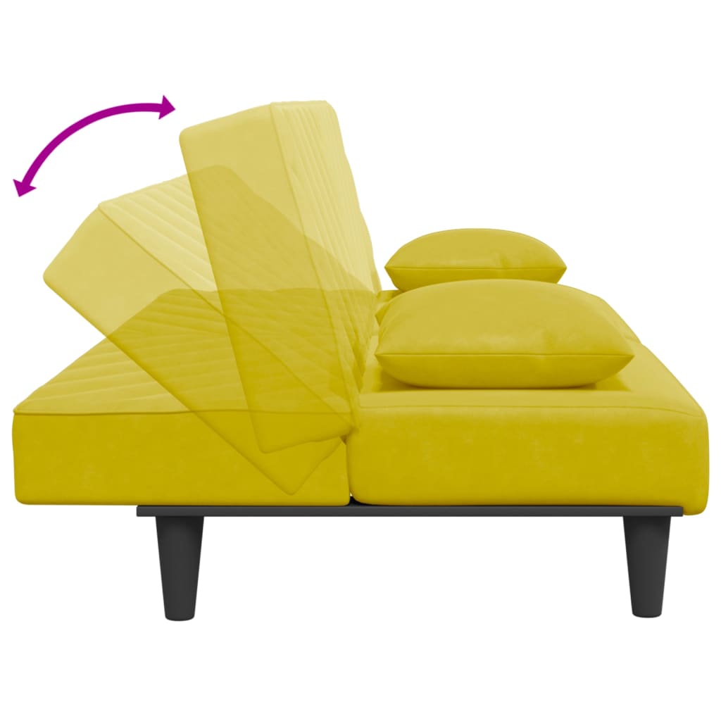 Ensemble de canapés 2 pcs avec coussins jaune velours - XIOS
