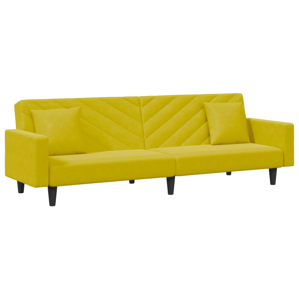 Ensemble de canapés 2 pcs avec coussins jaune velours - XIOS
