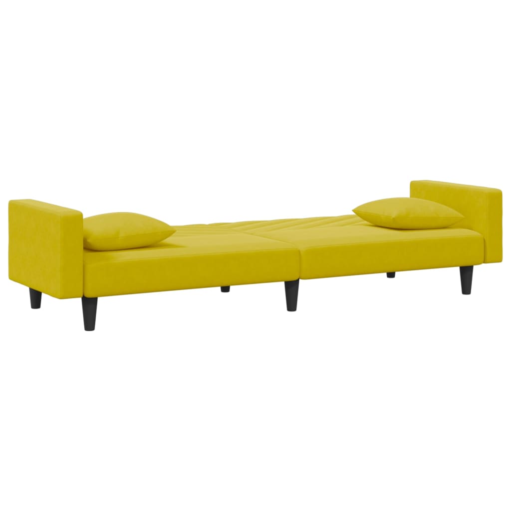 Ensemble de canapés 2 pcs avec coussins jaune velours - XIOS