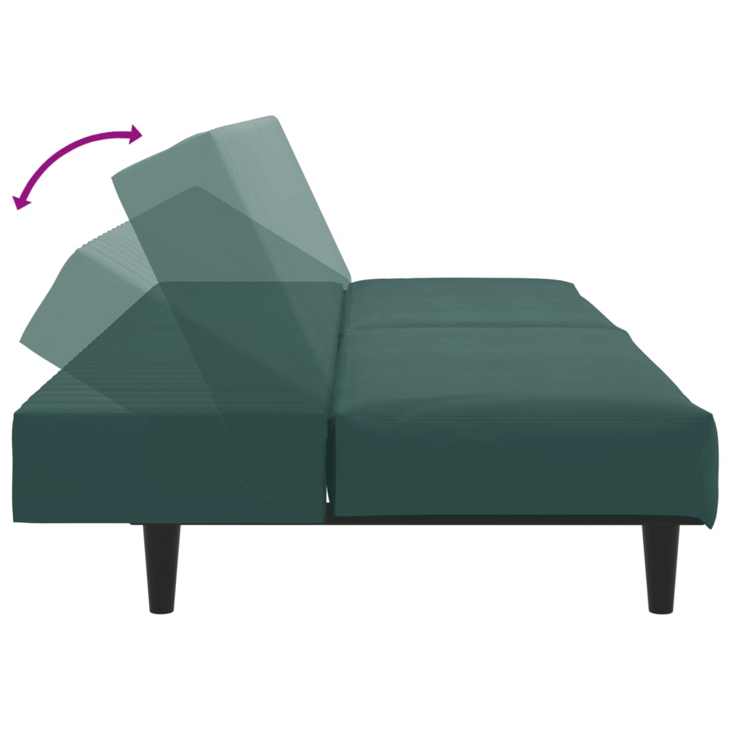 Ensemble de canapés 2 pcs vert foncé velours - XIOS