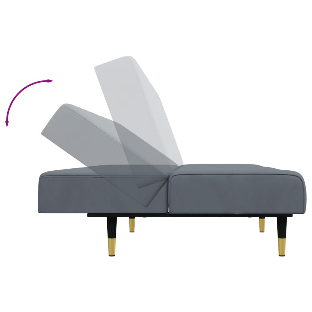 Ensemble de canapés 2 pcs gris foncé velours - XIOS