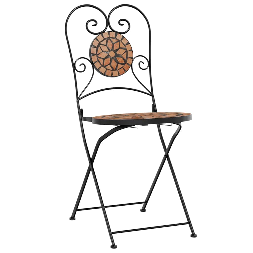 Ensemble de bistro mosaïque terre cuite fer et céramique