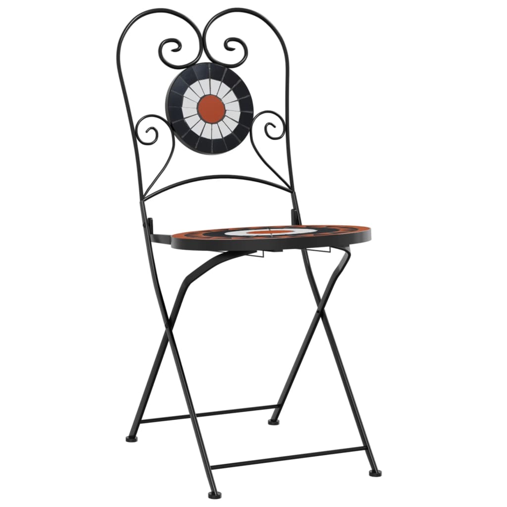 Ensemble de bistro mosaïque terre cuite blanc fer et céramique