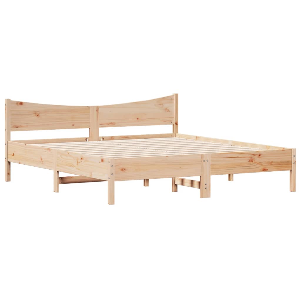 Cadre de lit avec tête de lit 200x200 cm Bois de pin massif Lits & cadres de lit vidaXL