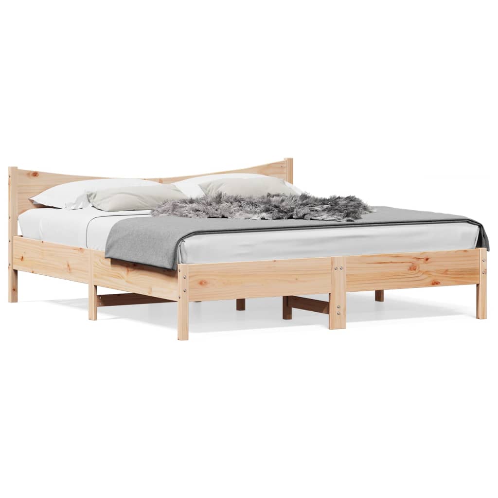 Cadre de lit avec tête de lit 200x200 cm Bois de pin massif Lits & cadres de lit vidaXL