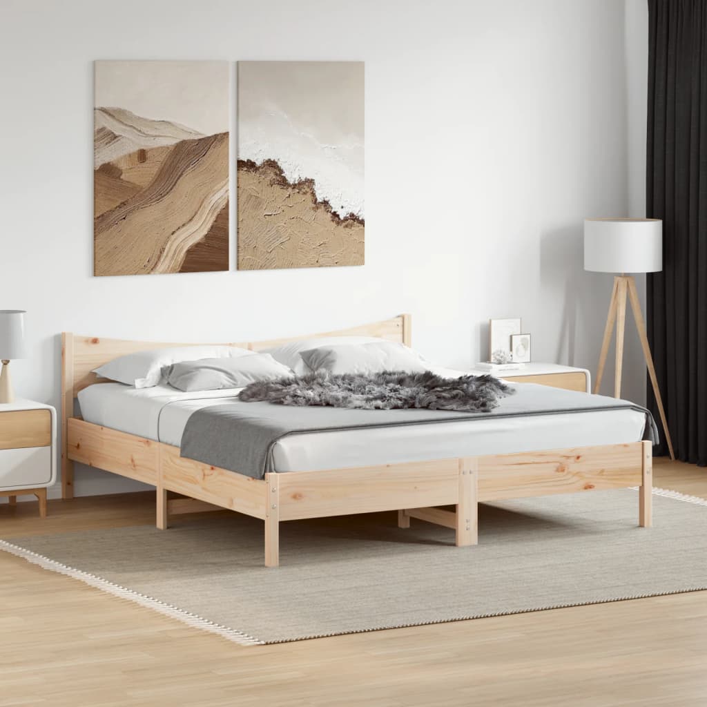 Cadre de lit sans matelas 200x200 cm bois massif de pin - XIOS