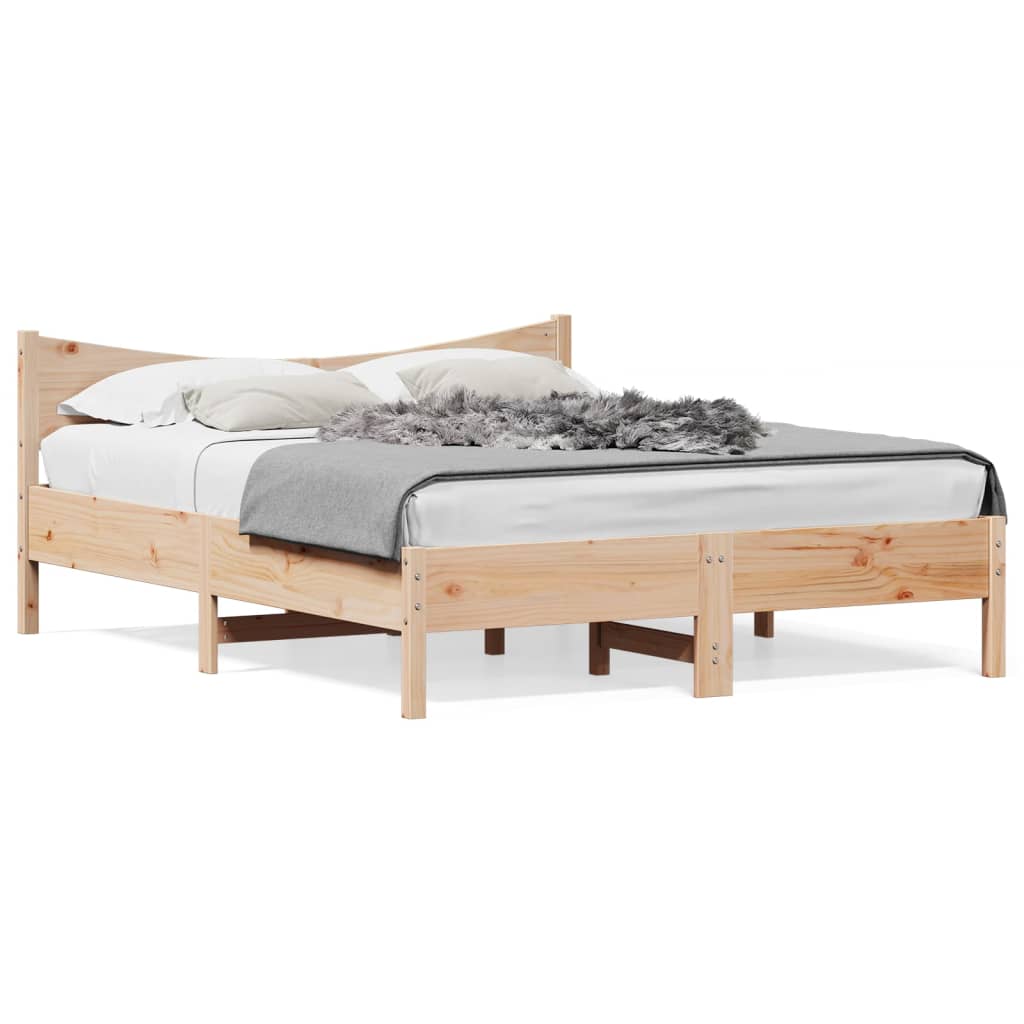 Cadre de lit sans matelas 150x200 cm bois de pin massif - XIOS