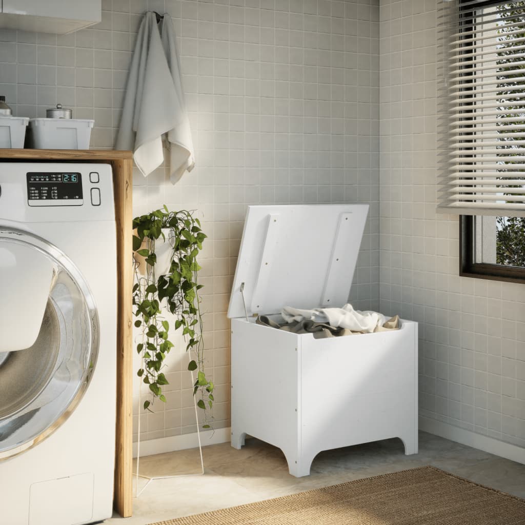 Boîte de rangement avec couvercle RANA blanc bois massif de pin - XIOS