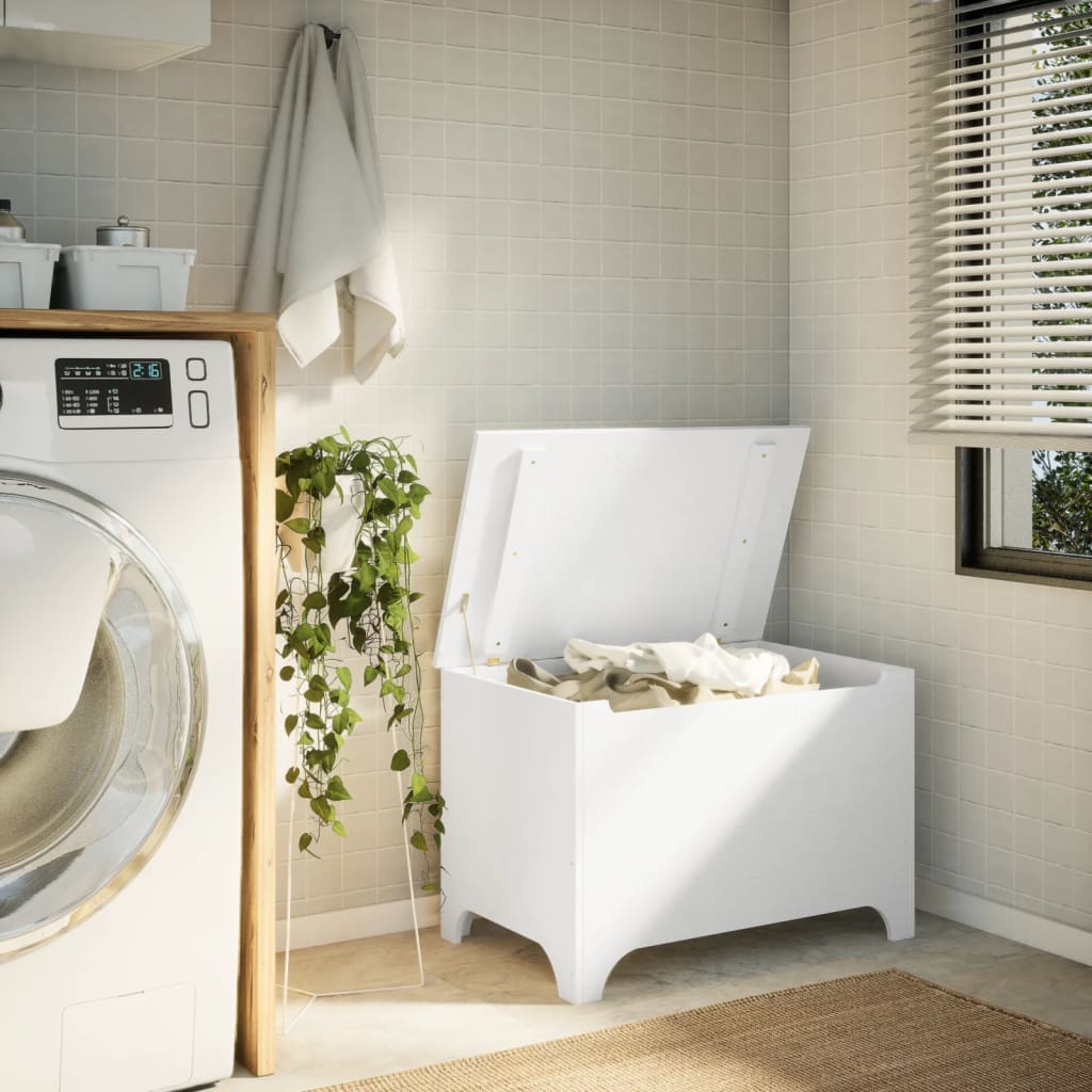 Boîte de rangement avec couvercle RANA blanc bois massif de pin - XIOS