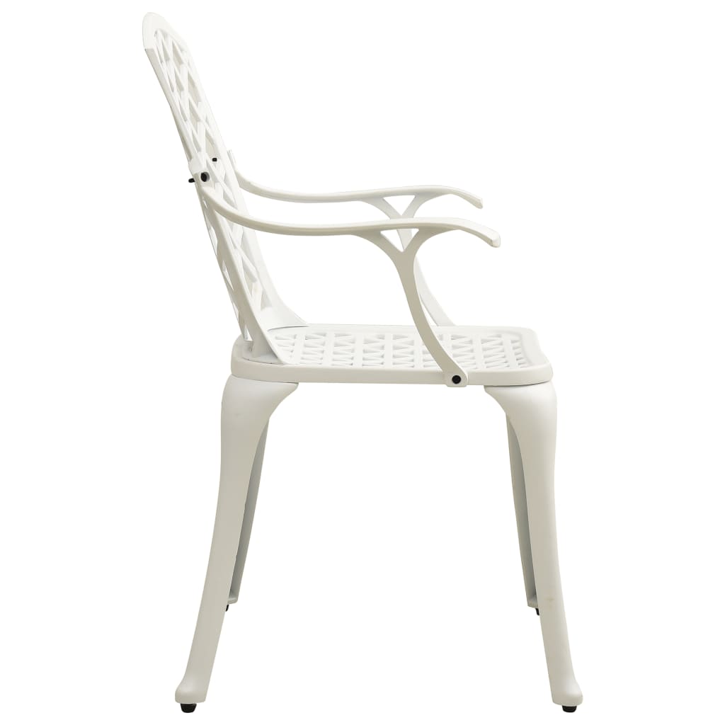 Chaises de jardin lot de 6 fonte d'aluminium blanc