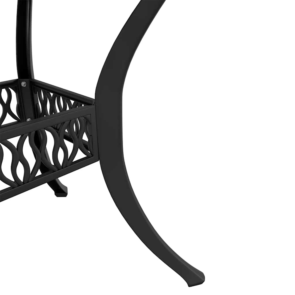 Ensemble de bistro 3 pcs noir aluminium coulé
