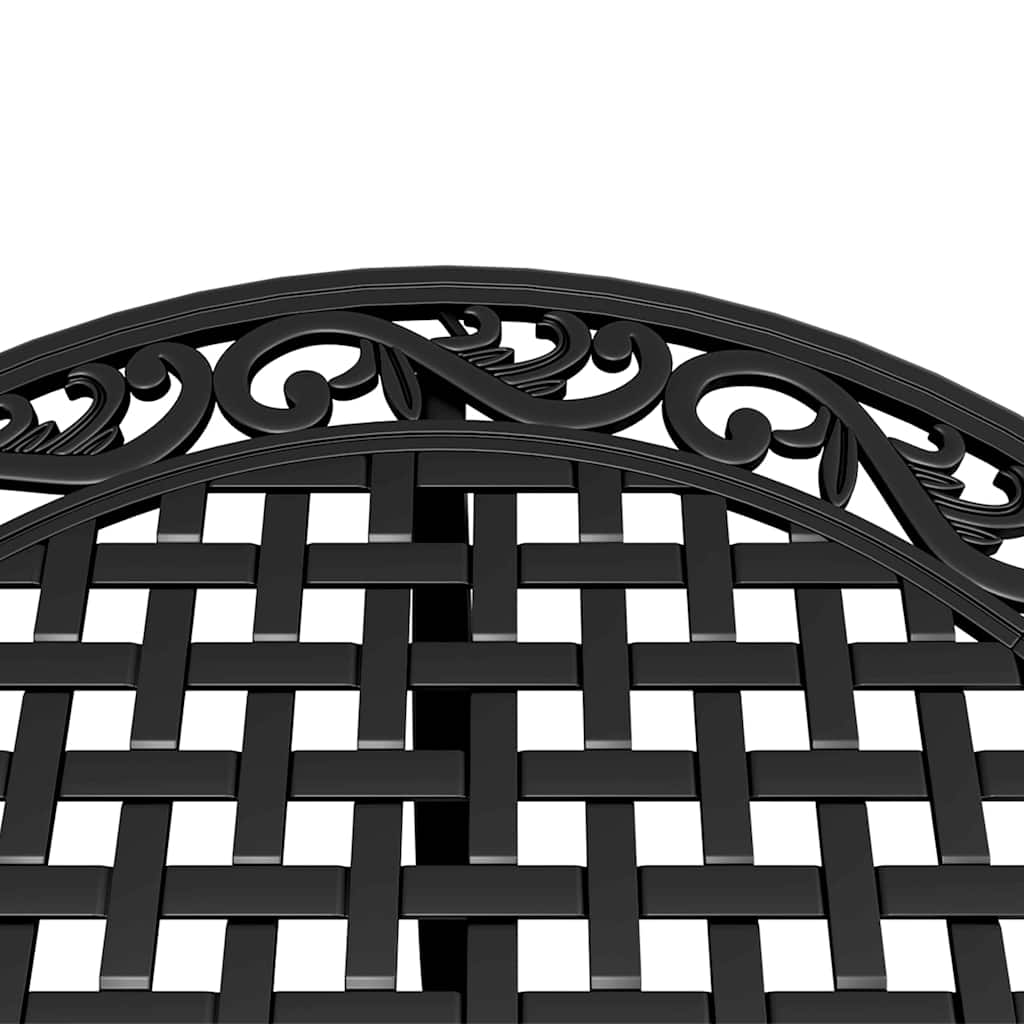 Ensemble de bistro 3 pcs noir aluminium coulé