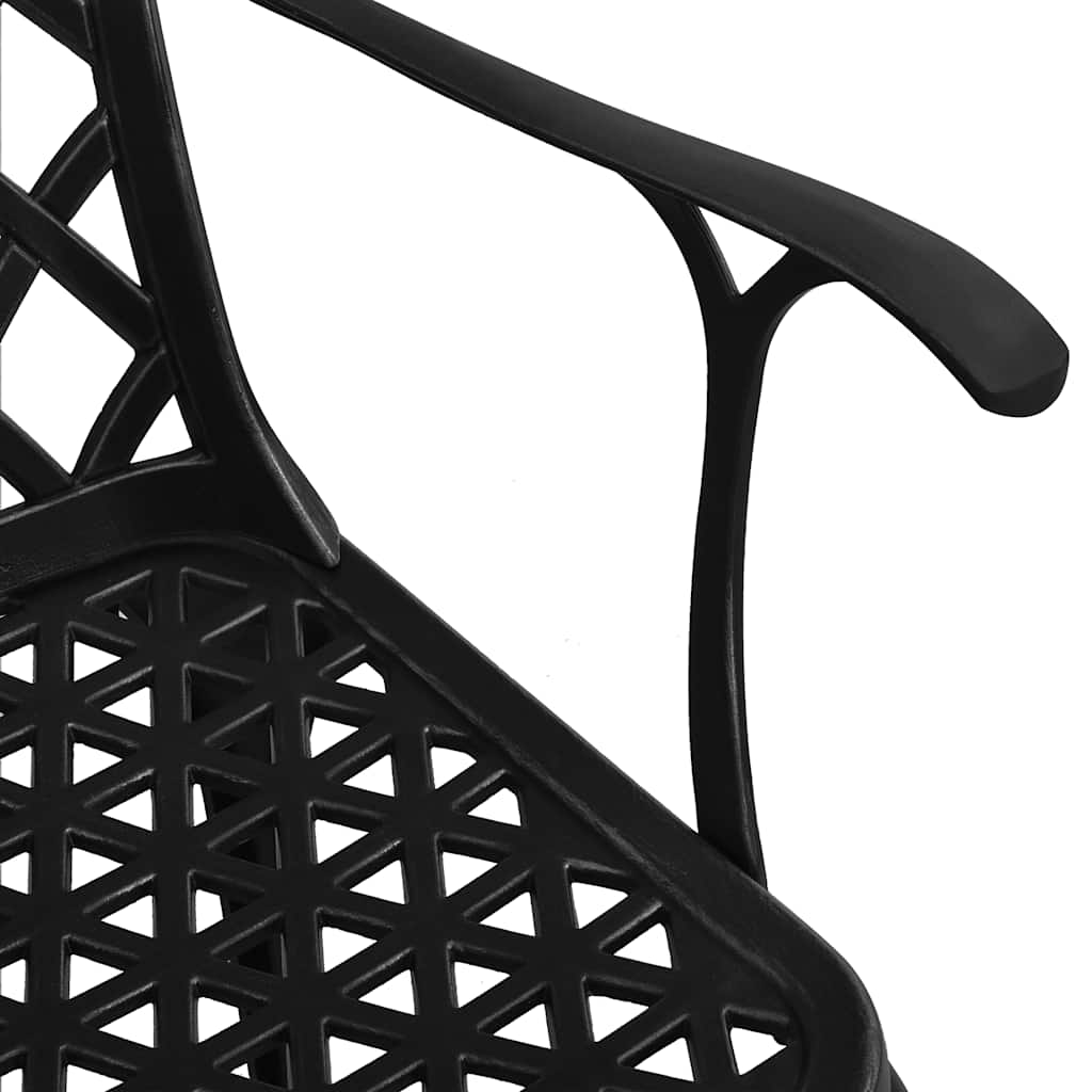 Ensemble de bistro 3 pcs noir aluminium coulé